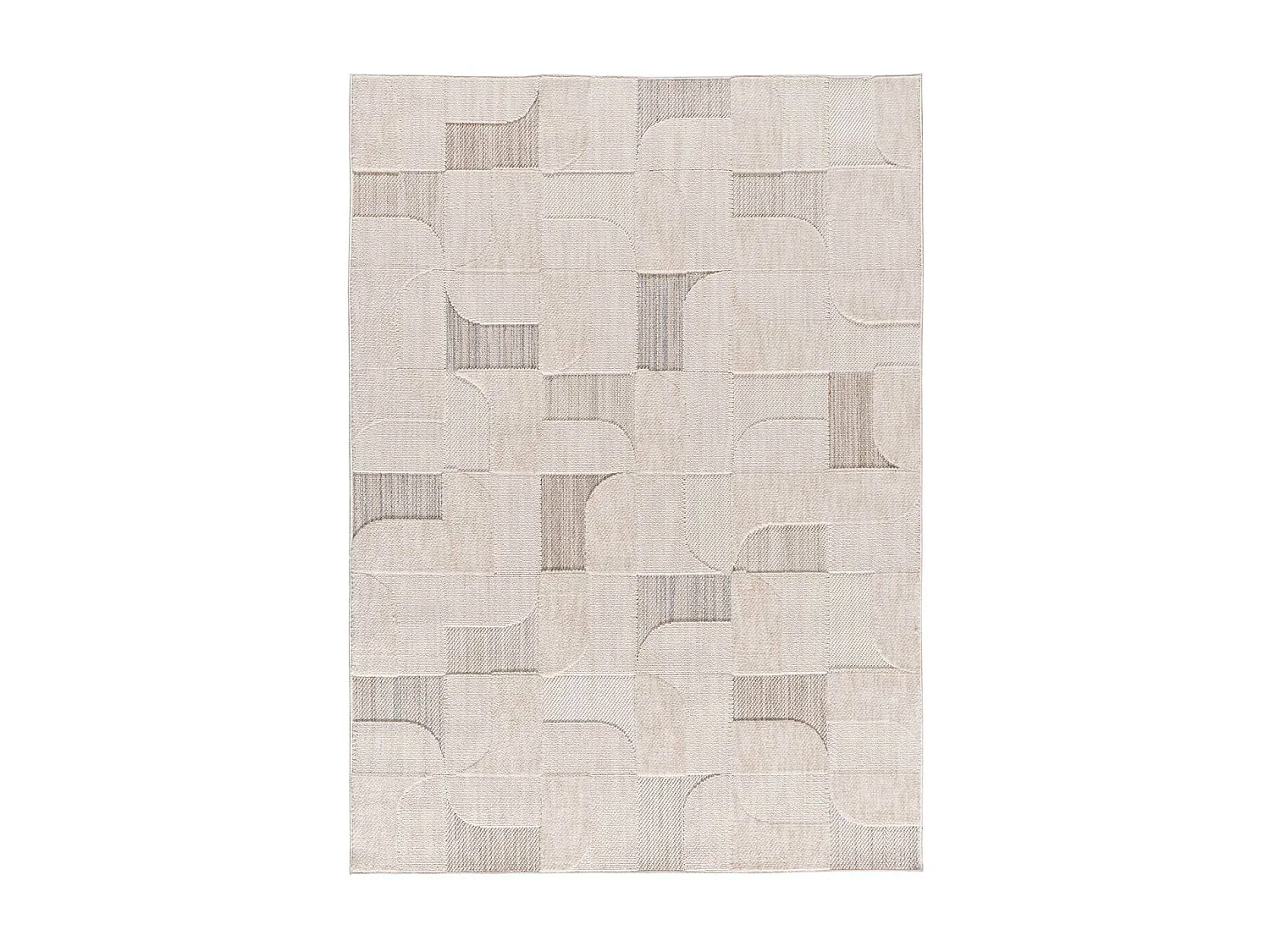 Alfombra interior  - geométrico con relieve - beige - 134 x 200 cm - ELEMENT