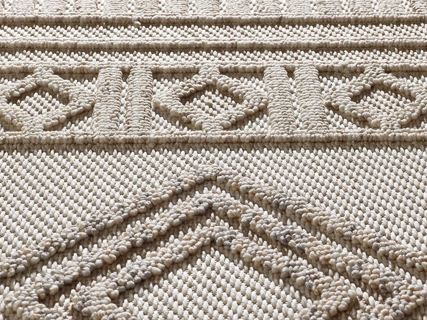 Tapis intérieur - ethnique avec relief - beige - 134 x 200 cm - ELEMENT