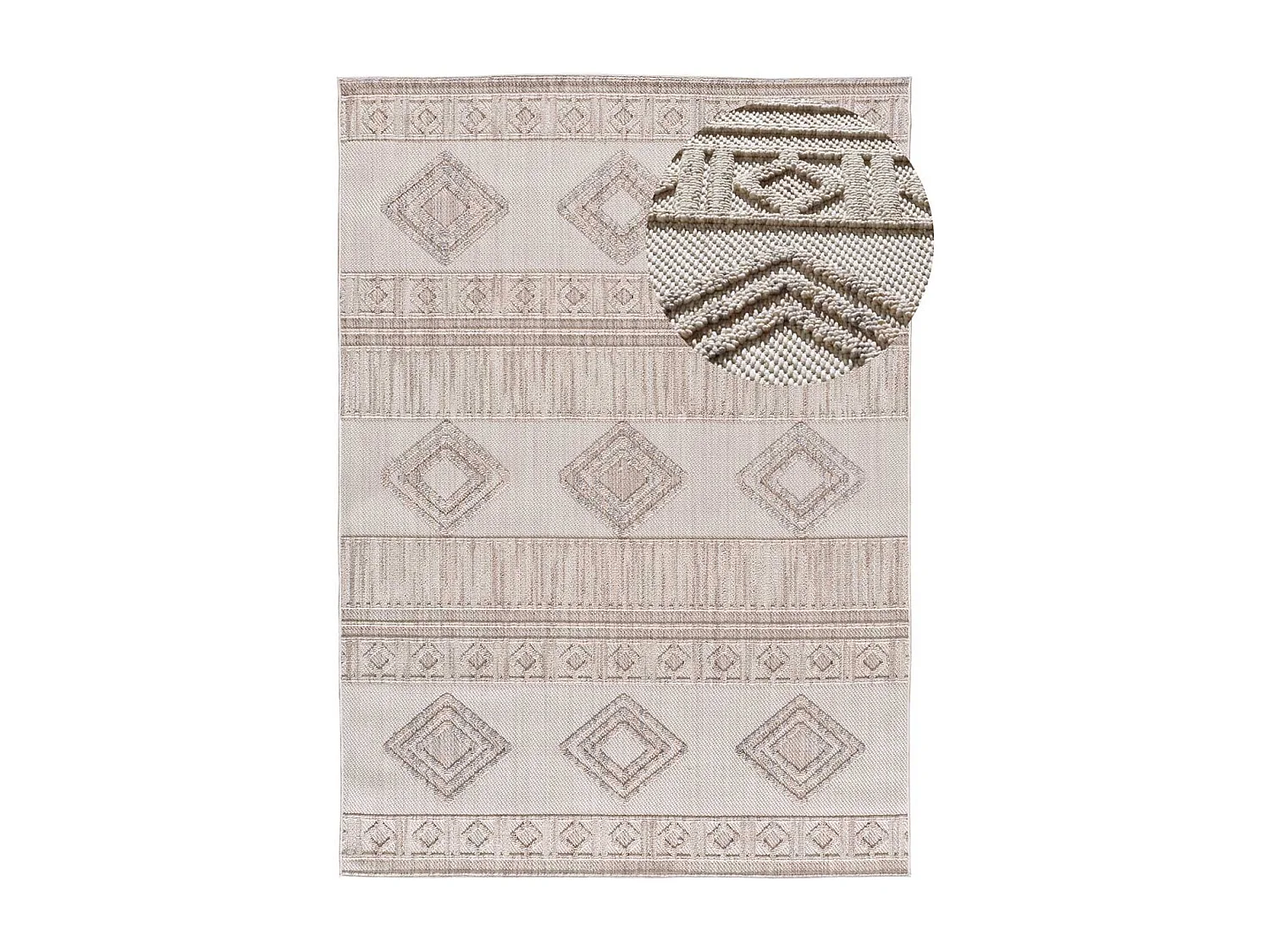 Alfombra interior  - étnico con relieve - beige - 134 x 200 cm - ELEMENT