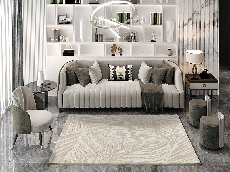 Tapis intérieur - botanique - blanc - 80 x 150 cm - SENSATION