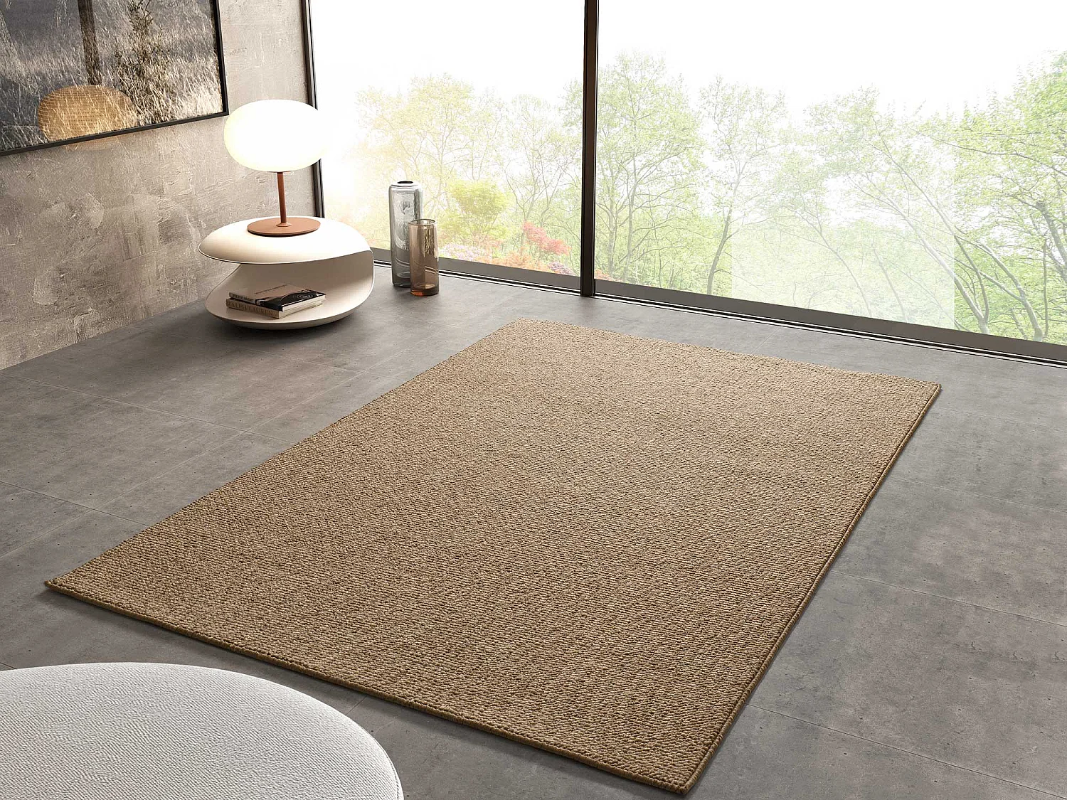 Tapis intérieur - uni - naturel - 80 x 150 cm - PETRA