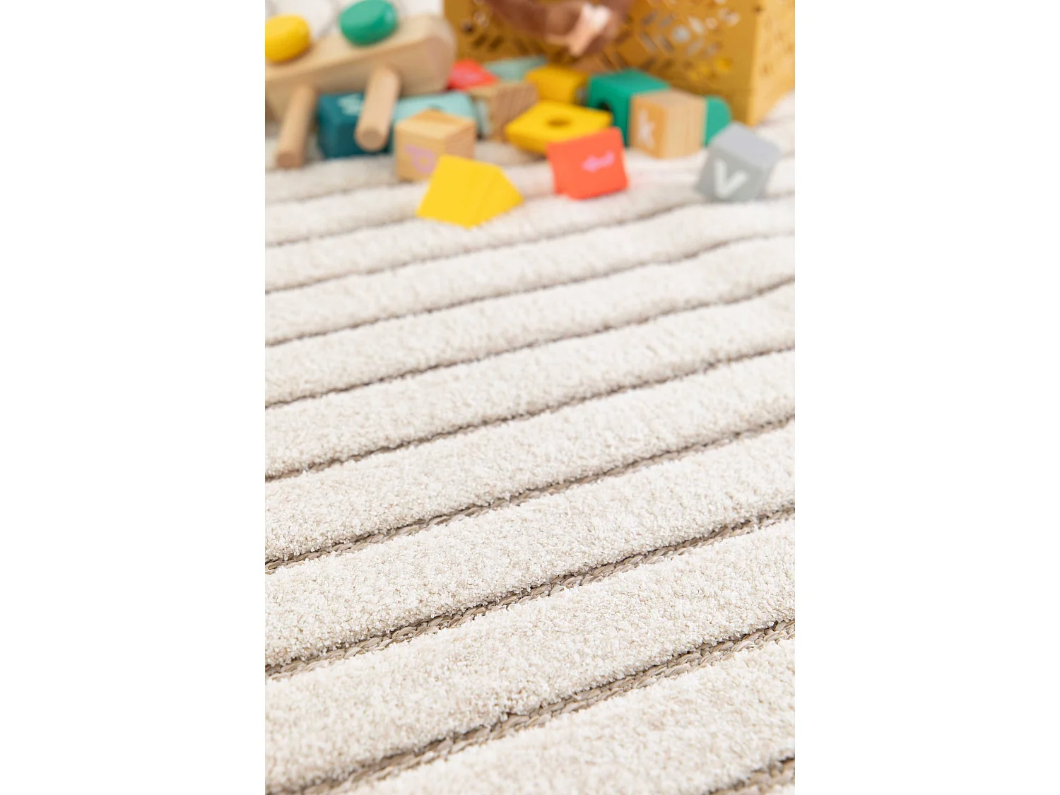 Tapis intérieur - scandinave avec relief - blanc - 120 x 170 cm - DIENA