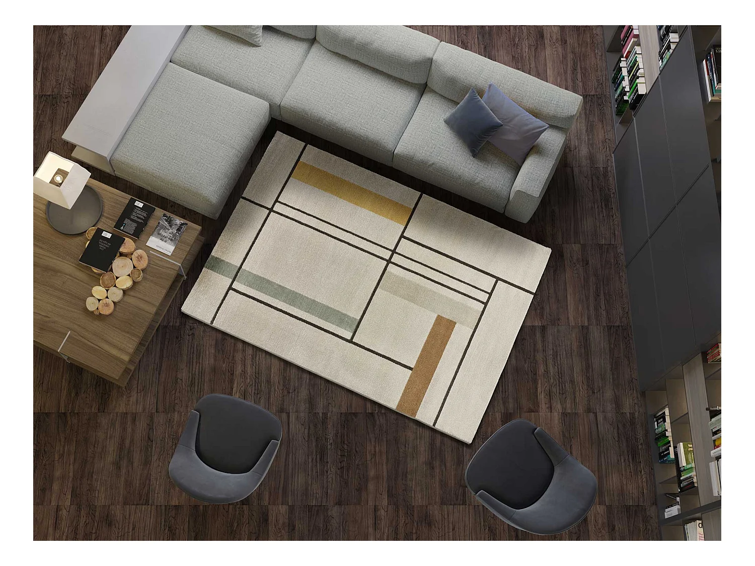 Tapis intérieur - scandinave - multicolore - 80 x 150 cm - DOMUS