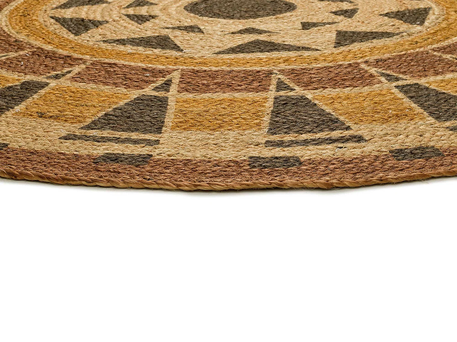 Tapis intérieur rond - ethnique - multicolore - diam.90 cm - TONGA