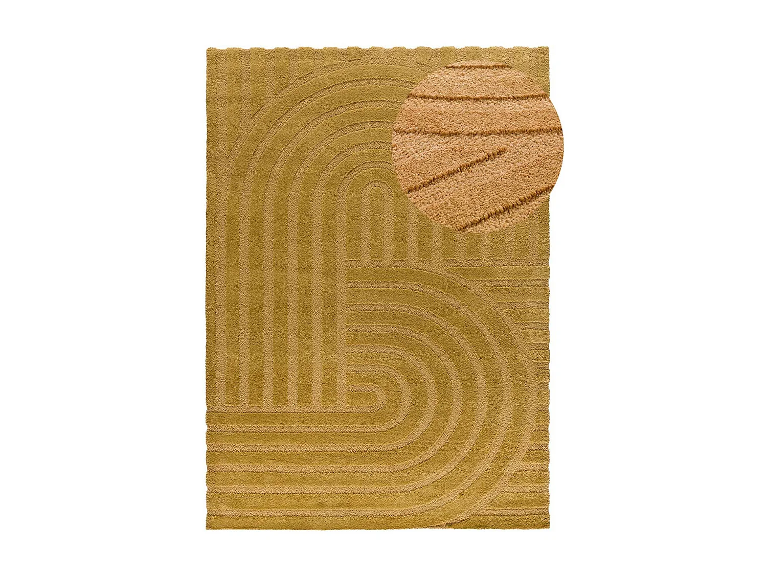 Tapete interior - escandinavo - mostarda - 120 x 170 cm - SNOWY