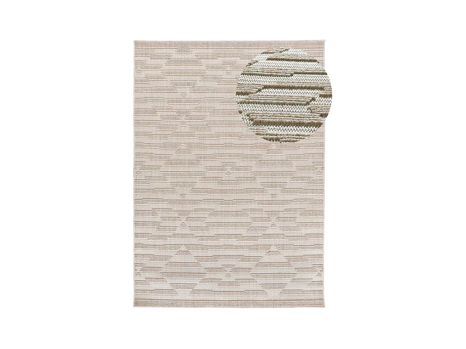 Kurzflorteppiche - ethnisch mit relief - beige - 154x230 cm - ELEMENT