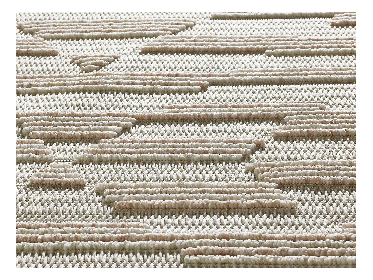 Kurzflorteppiche - ethnisch mit relief - beige - 154x230 cm - ELEMENT