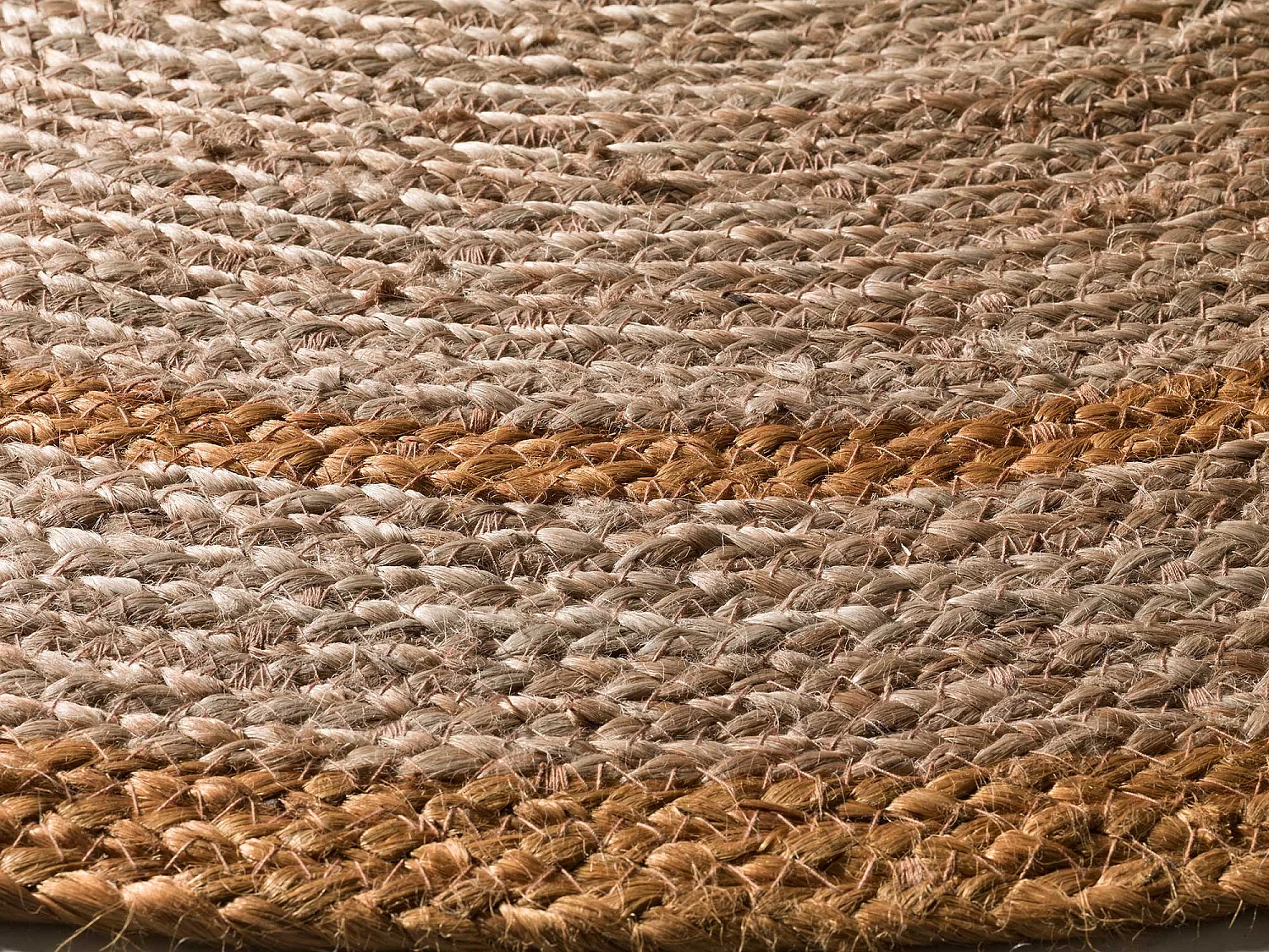 Tappeto interno rotonda - naturalel - senape - diam.90 cm - MAHON