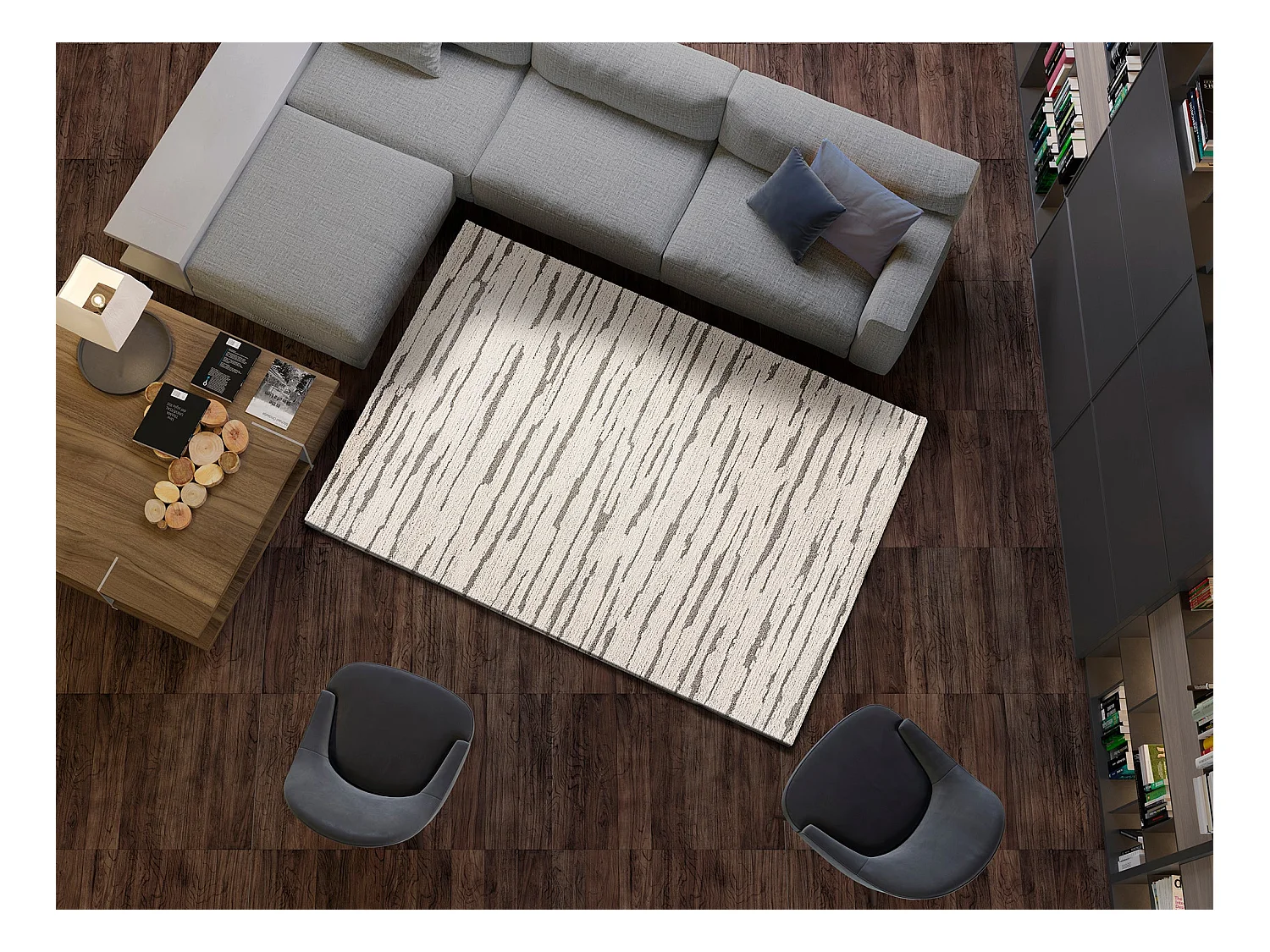 Tapis intérieur - scandinave - gris - 120 x 170 cm - SNOWY