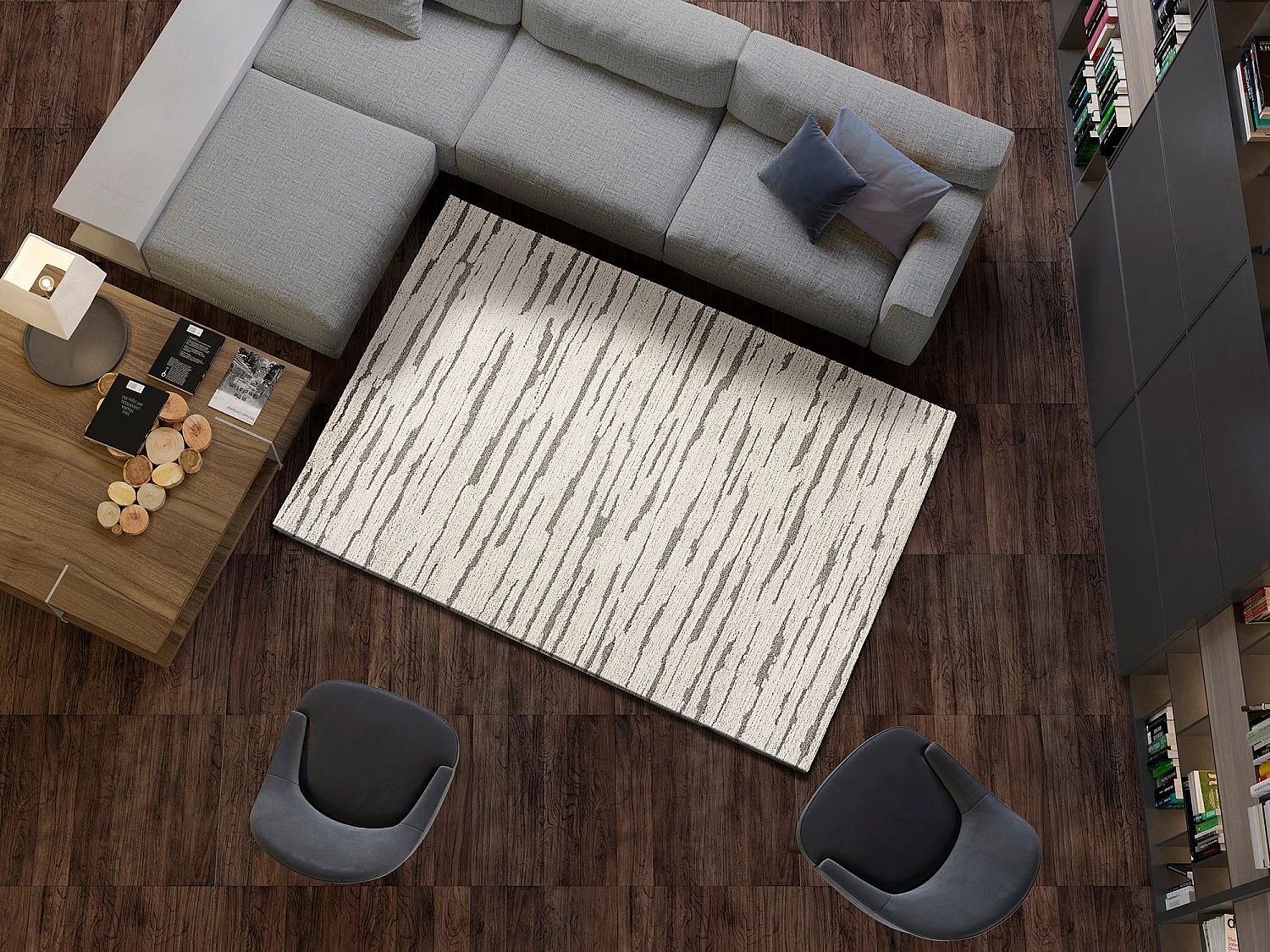 Tappeto interno - scandinavo - grigio - 120 x 170 cm - SNOWY