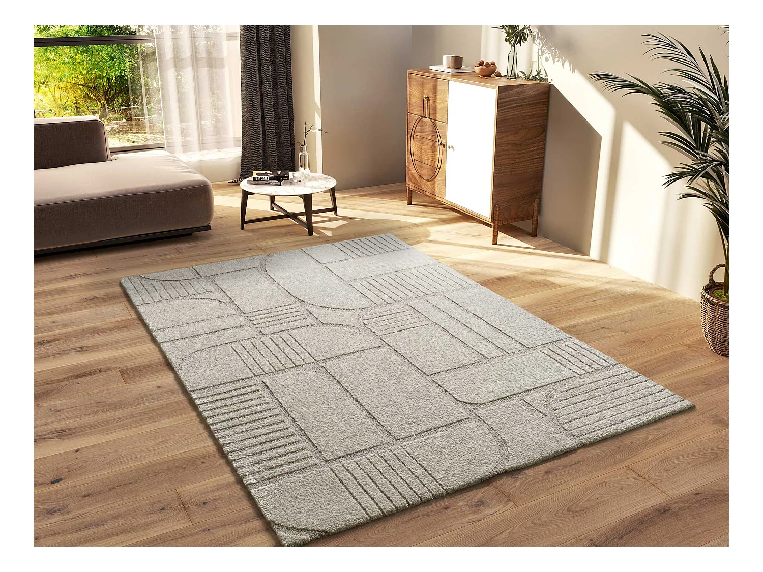 Tapis intérieur - scandinave - blanc - 120 x 170 cm - SNOWY