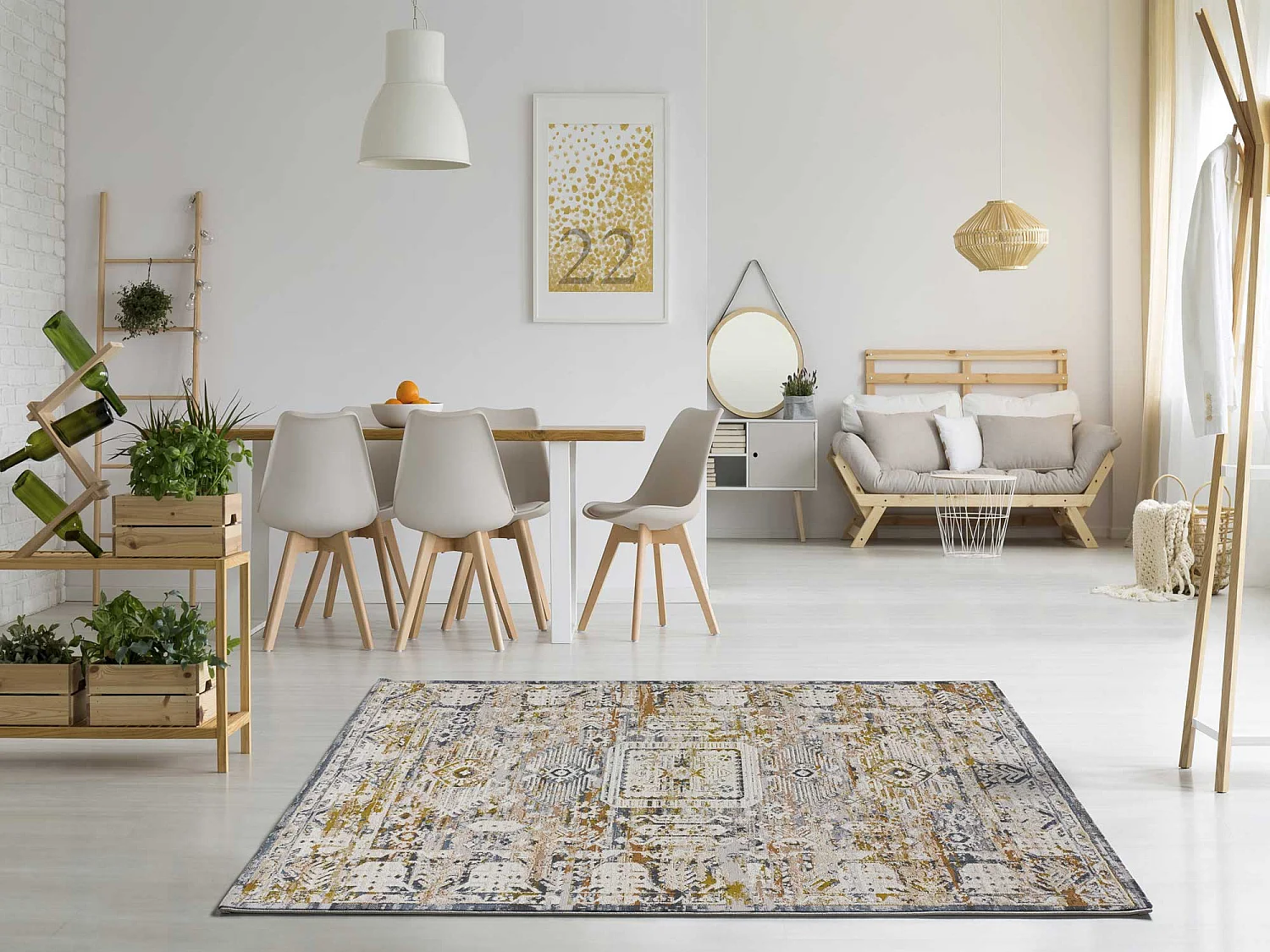 Tapis intérieur - vintage - multicolore - 115 x 170 cm - SPRINGS