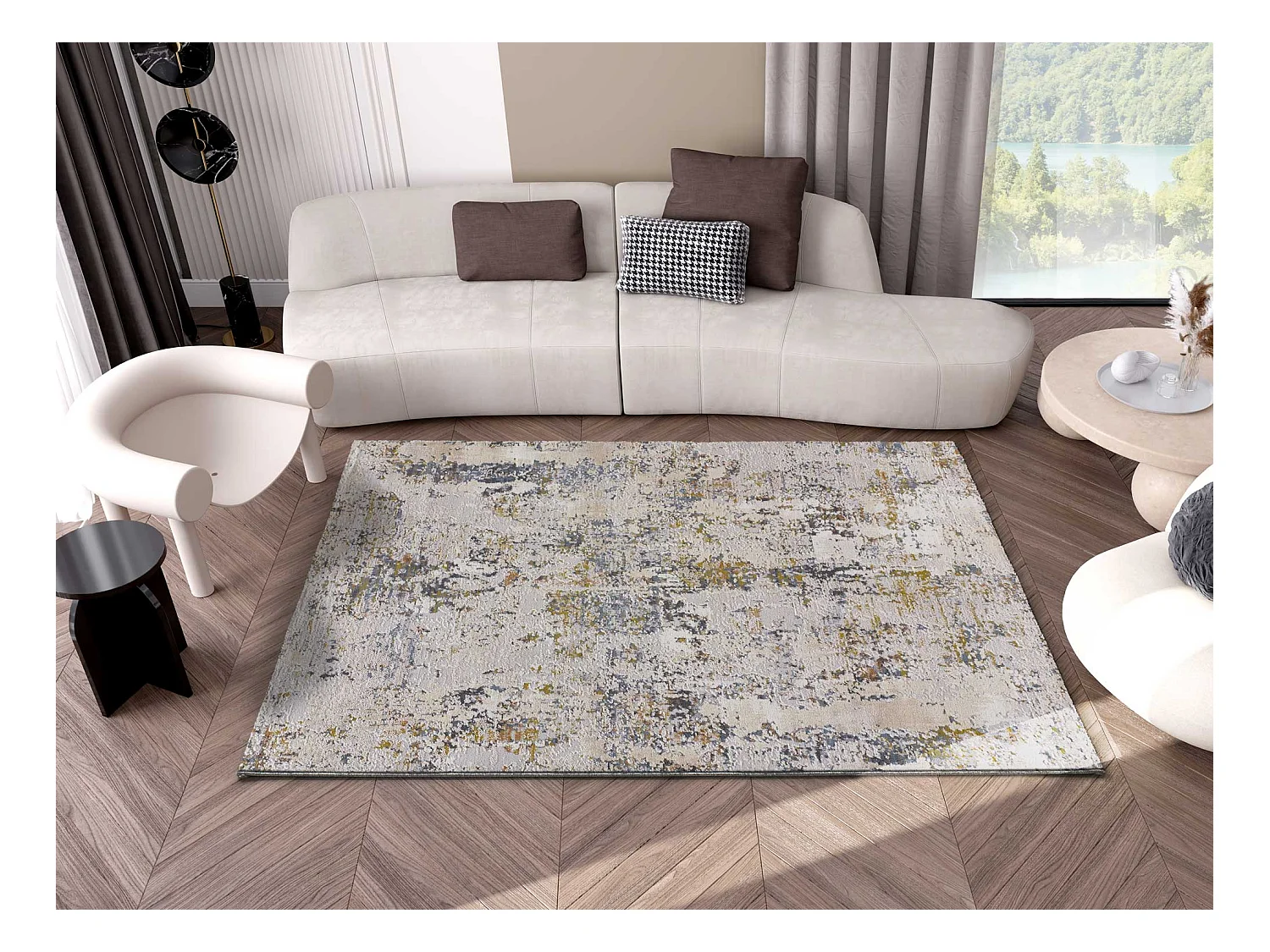Tapis intérieur - abstrait - multicolore - 154 x 230 cm - SPRINGS