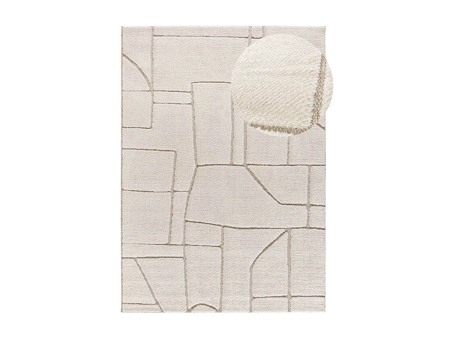 Alfombra interior  - escandinavo con relieve - blanco - 120 x 170 cm - DIENA