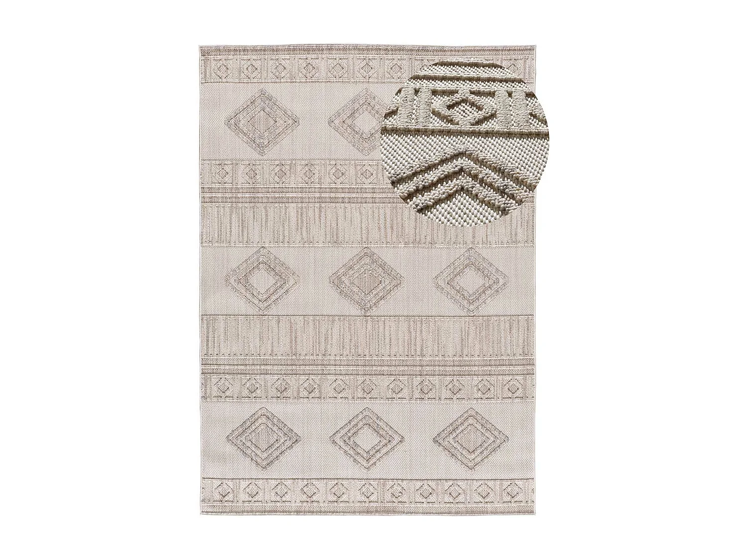 Alfombra interior  - étnico con relieve - beige - 154 x 230 cm - ELEMENT