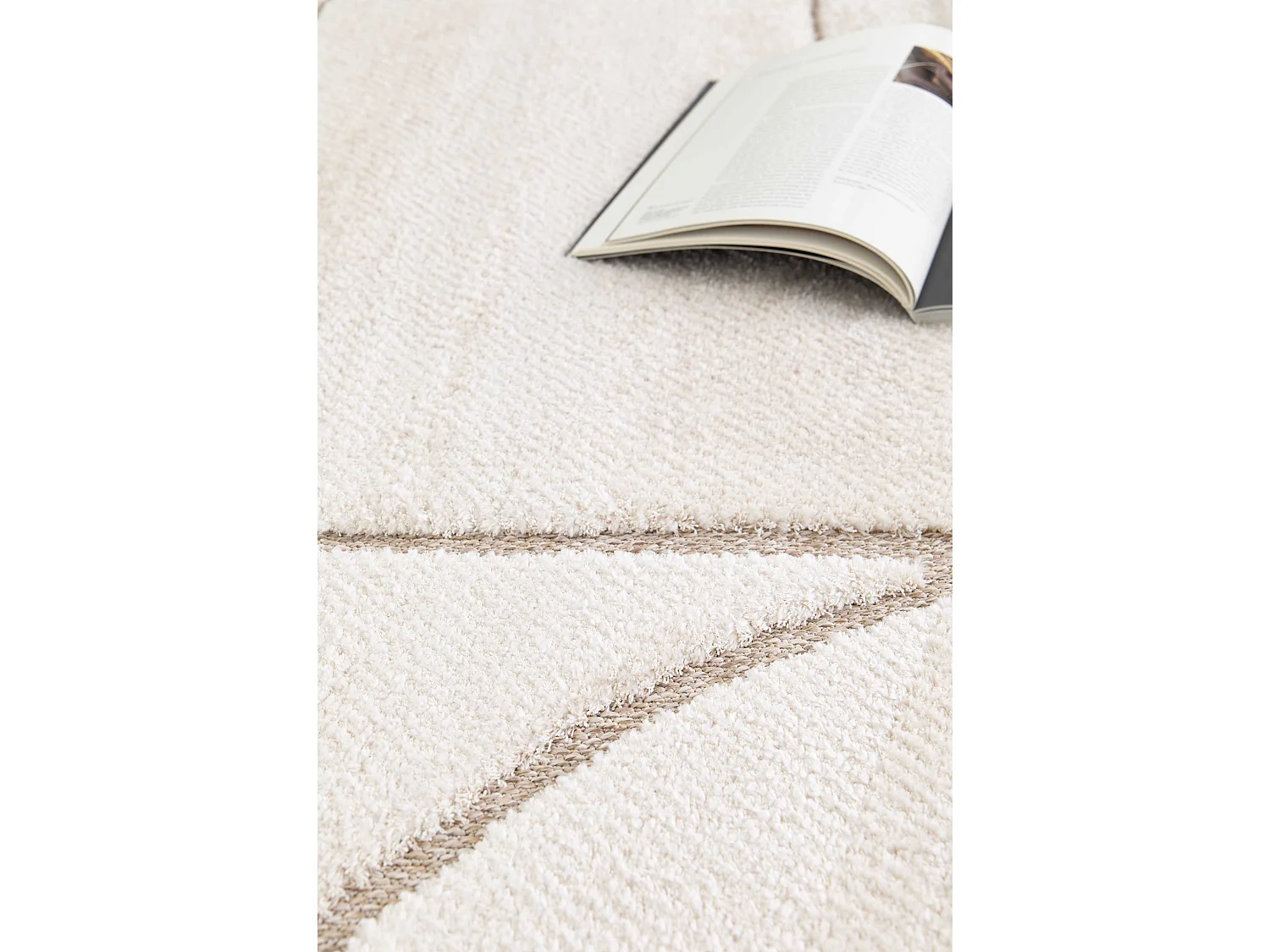 Tappeto interno - scandinavo in rilievo - bianco - 160 x 230 cm - DIENA