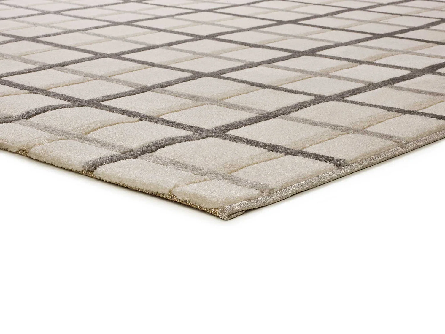 Alfombra interior  - geométrico con relieve - gris - 80 x 150 cm - KARISMA