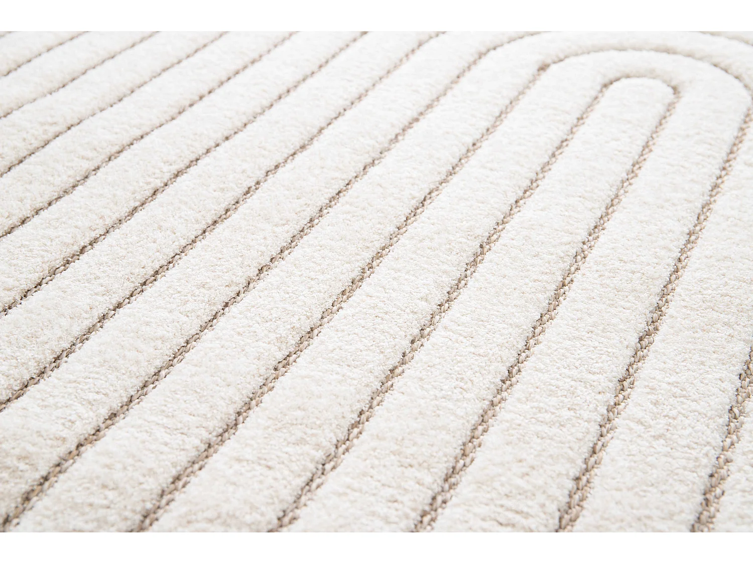 Tappeto interno - scandinavo in rilievo - bianco - 80 x 150 cm - DIENA