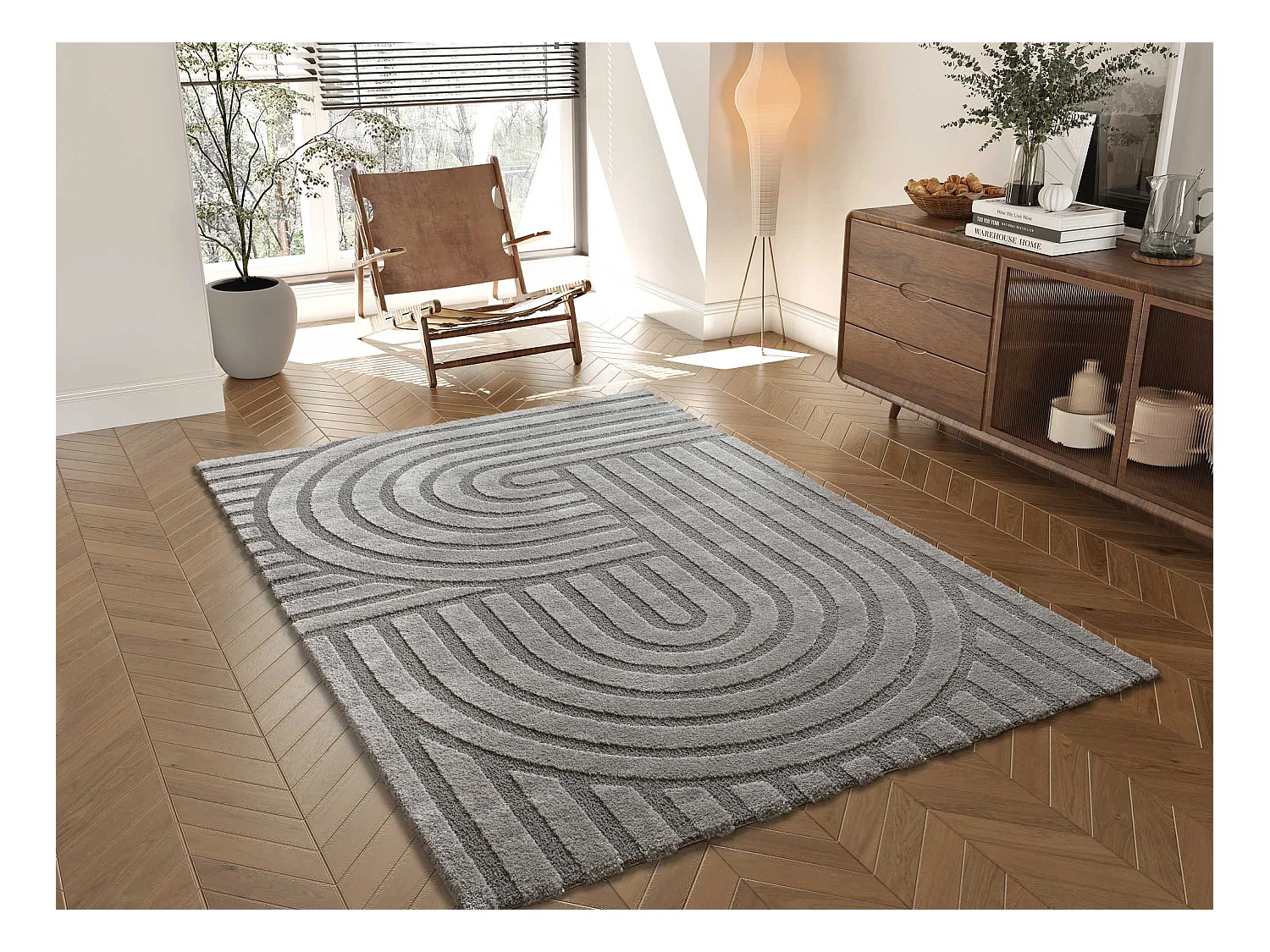 Kurzflorteppiche - skandinavisch - grau - 160x230 cm - SNOWY