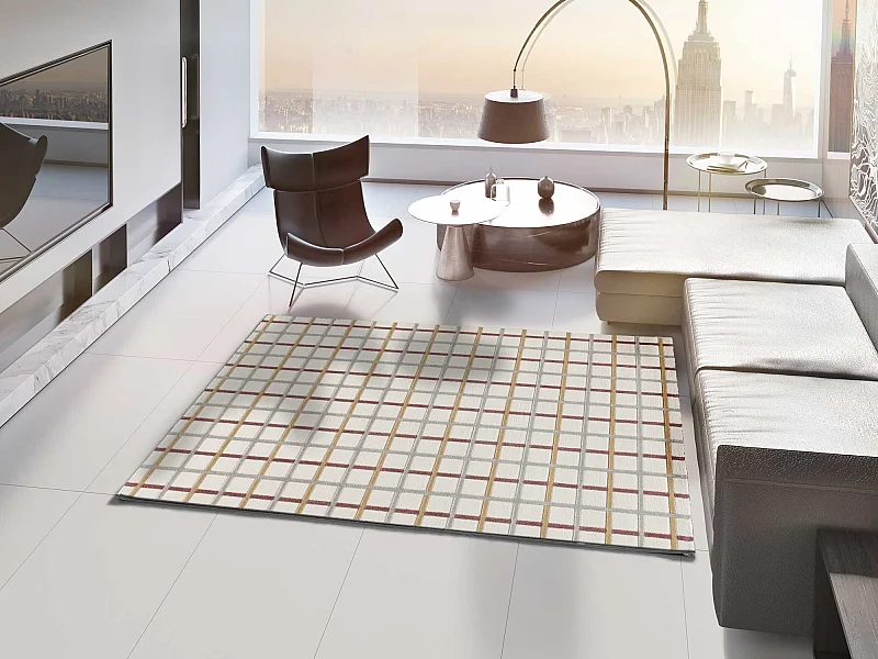 Alfombra interior  - geométrico con relieve - multicolor - 133 x 190 cm - KARISMA