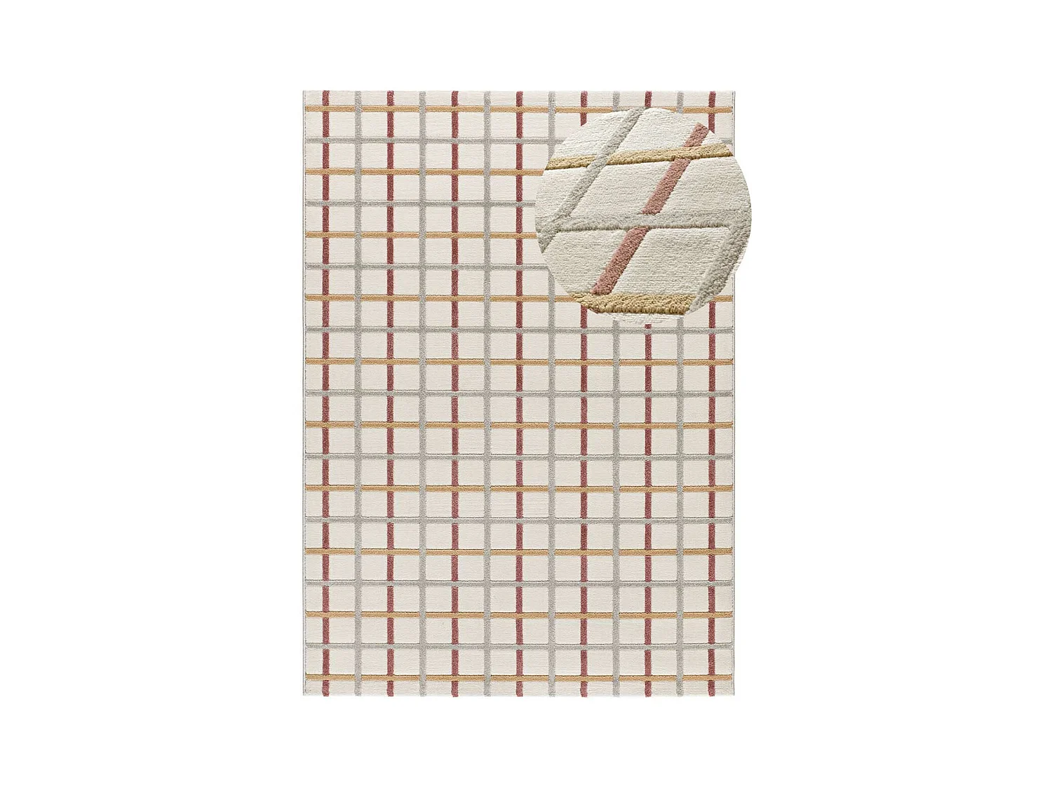 Alfombra interior  - geométrico con relieve - multicolor - 133 x 190 cm - KARISMA