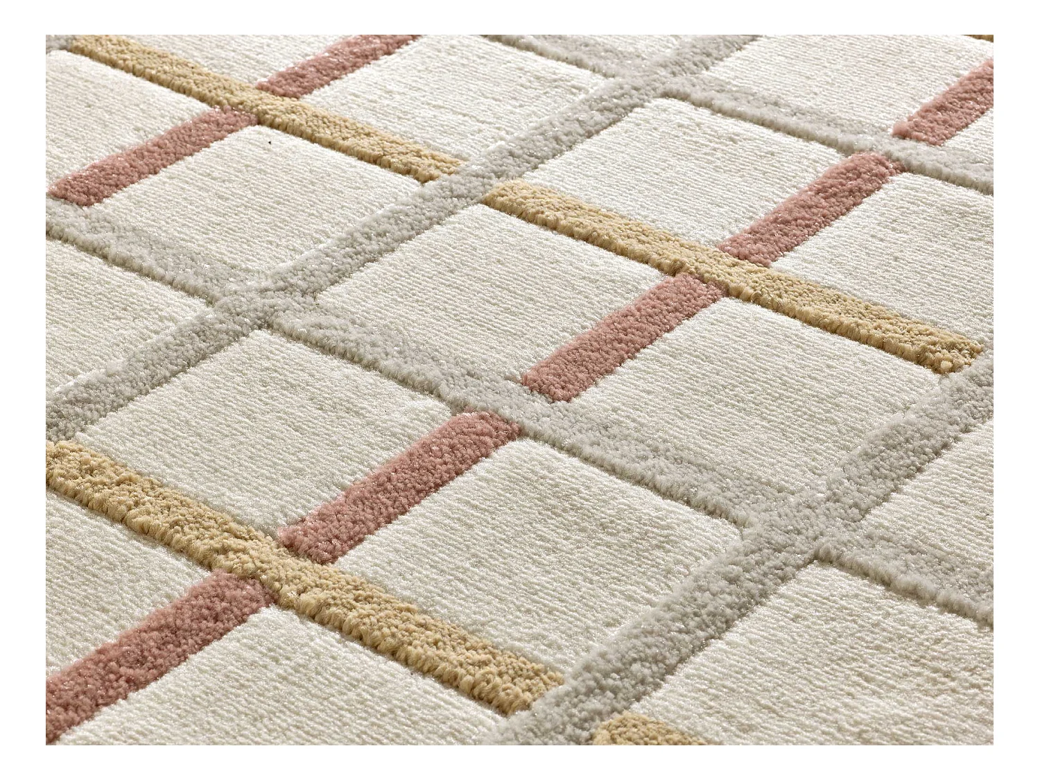 Alfombra interior  - geométrico con relieve - multicolor - 133 x 190 cm - KARISMA