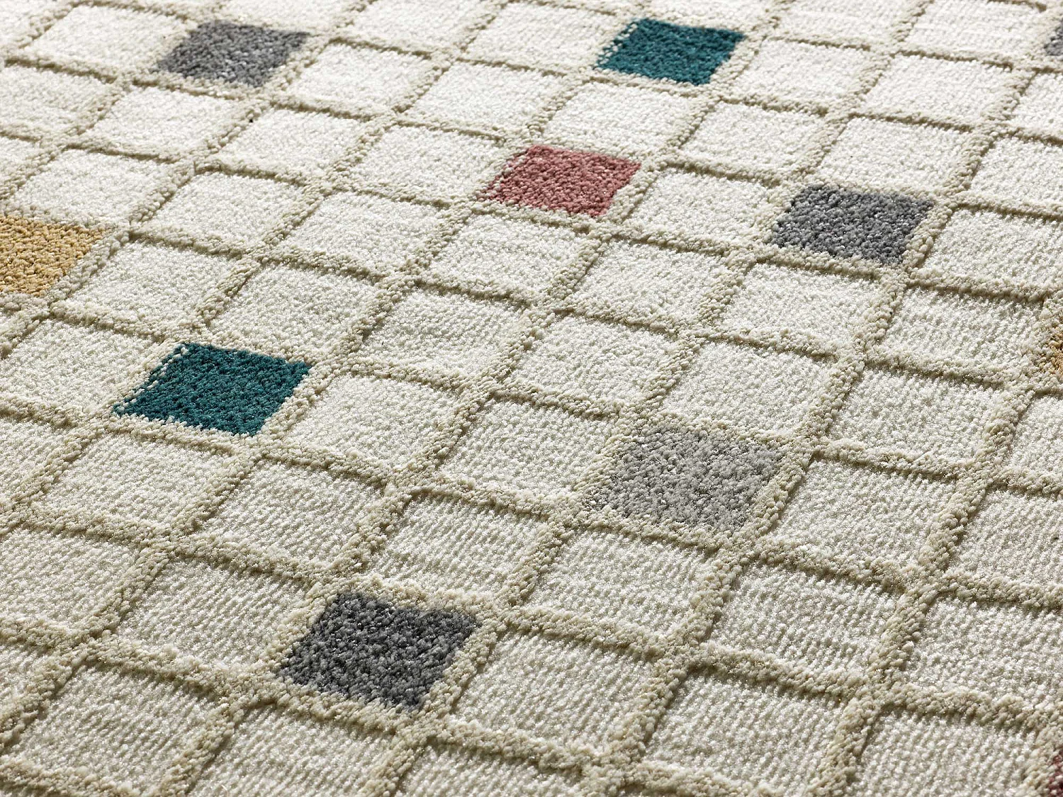 Tapis intérieur - géometrique avec relief - multicolore - 160 x 230 cm - KARISMA