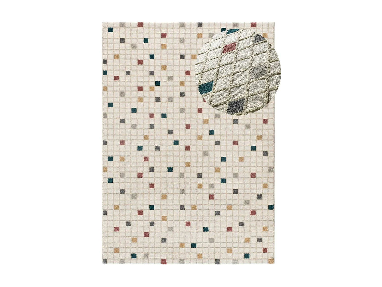 Tapis intérieur - géometrique avec relief - multicolore - 160 x 230 cm - KARISMA