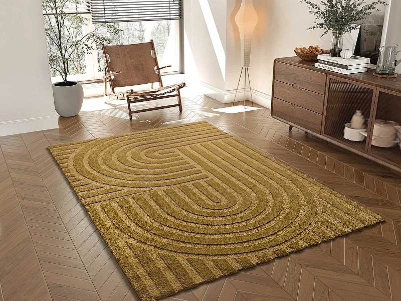 Kurzflorteppiche - skandinavisch - senf - 160x230 cm - SNOWY