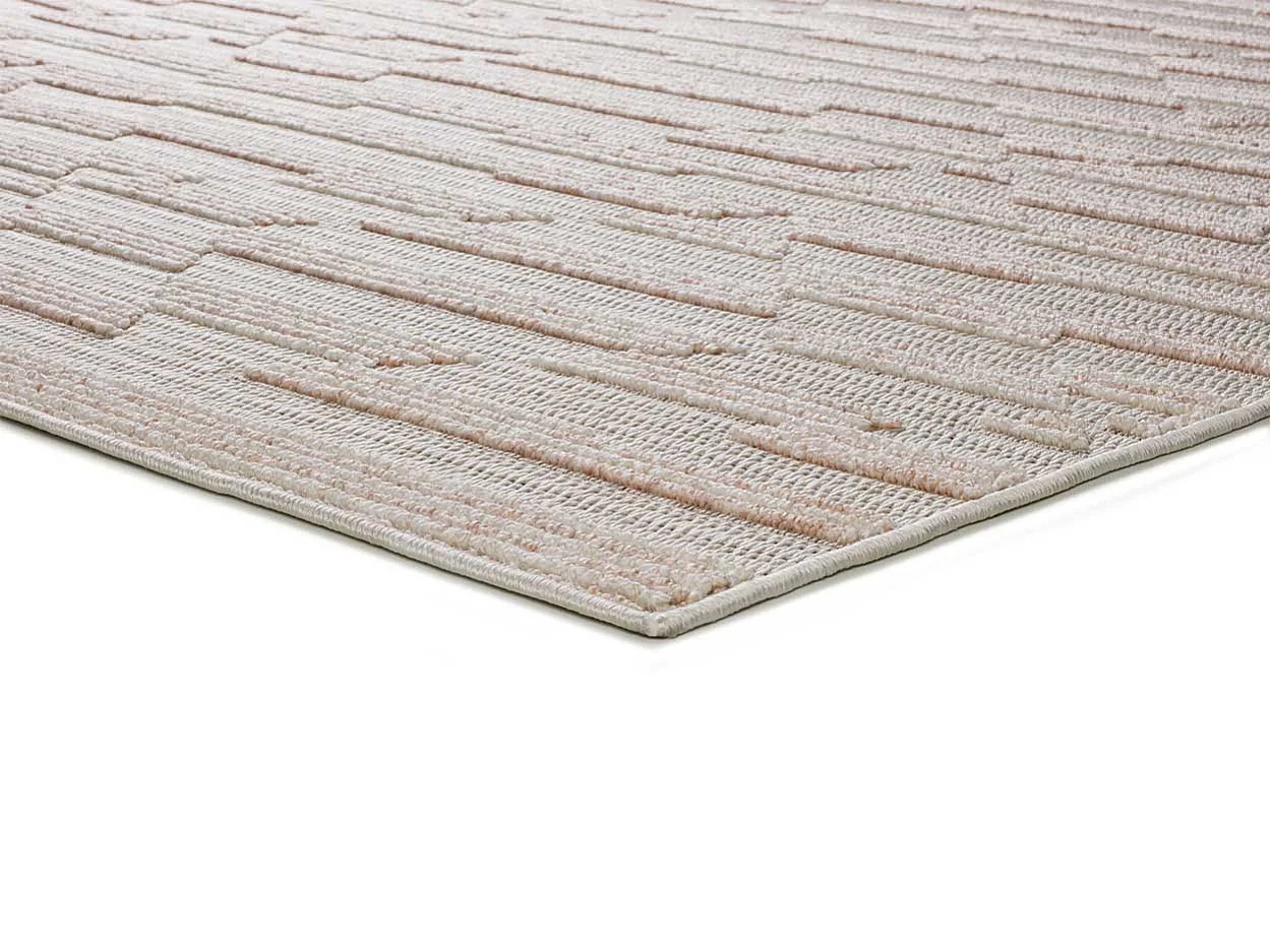 Kurzflorteppiche - ethnisch mit relief - beige - 77x150 cm - ELEMENT