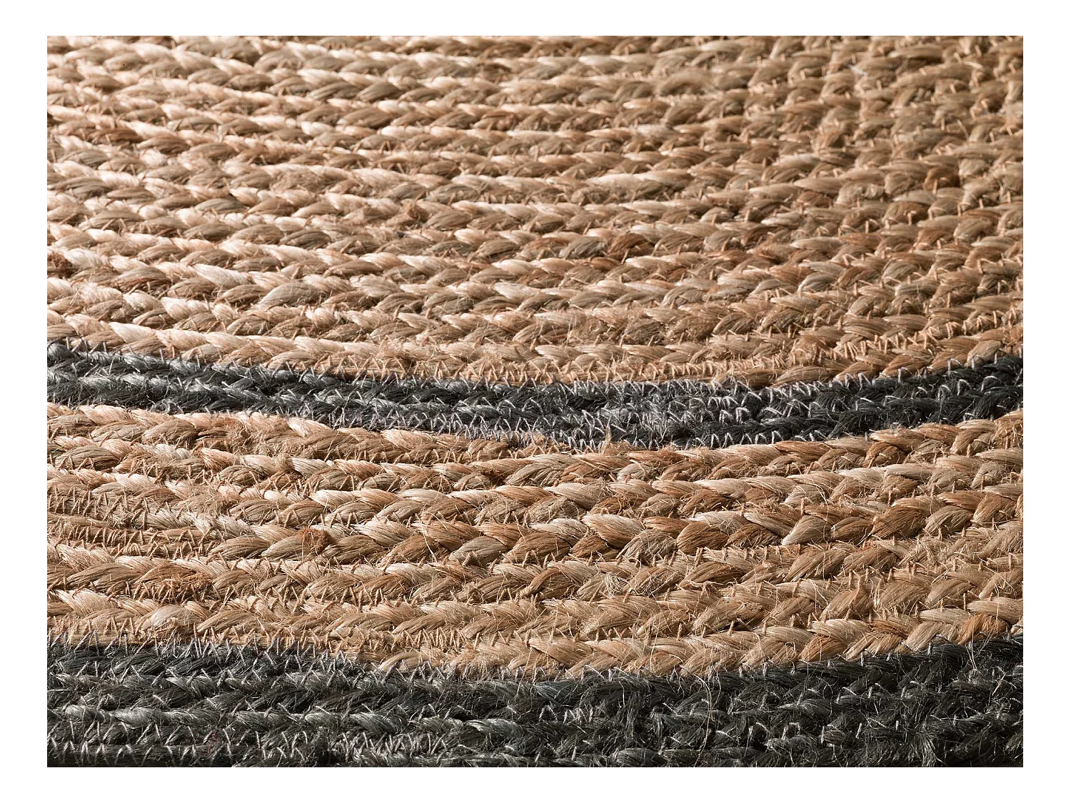 Alfombra interior redonda - naturel - gris - diam.120 cm - MAHON