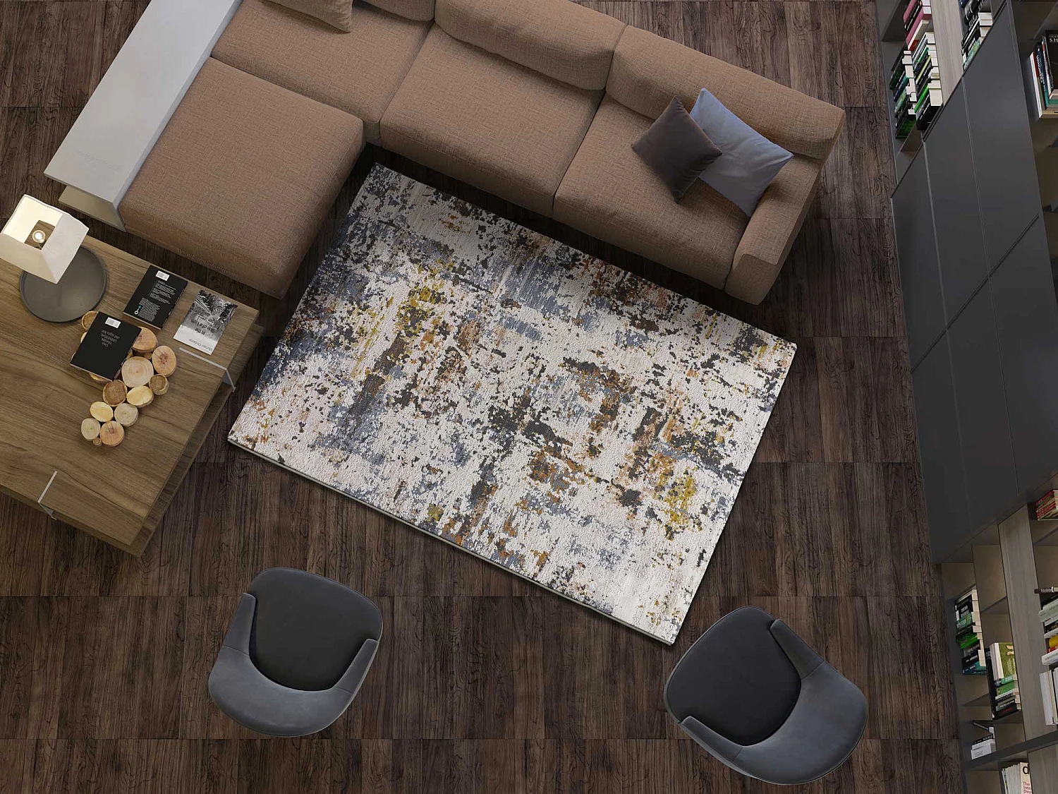 Tapete interior - abstrato - multicolorido - 115 x 170 cm - SPRINGS