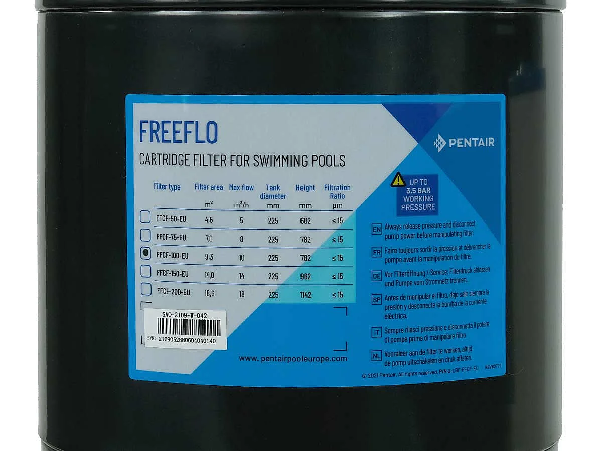 Filtre à cartouche FreeFlo 10 m³/h - Pentair