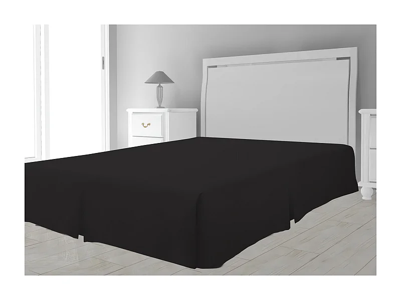 Cache sommier microfibre 160x200 cm noir
