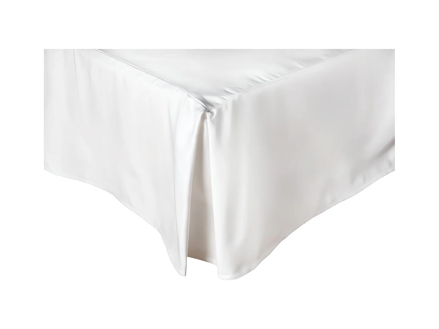 Cache sommier 90x190 cm CAMELIA blanc