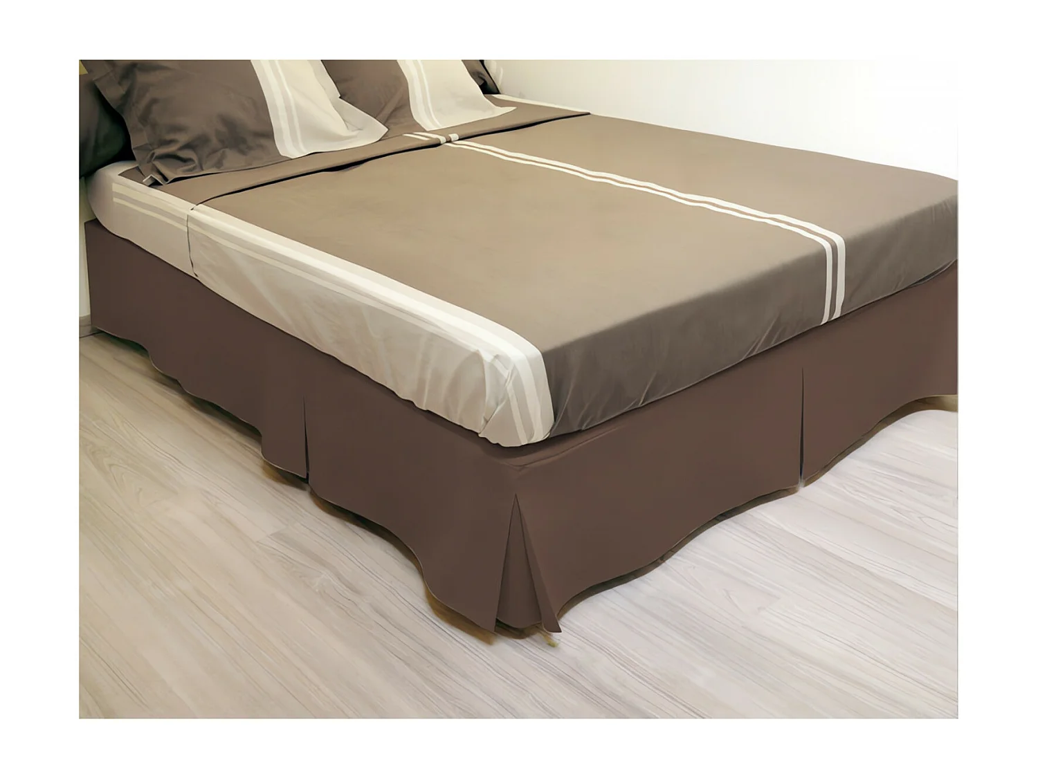 Cache sommier microfibre 90x190 cm chocolat
