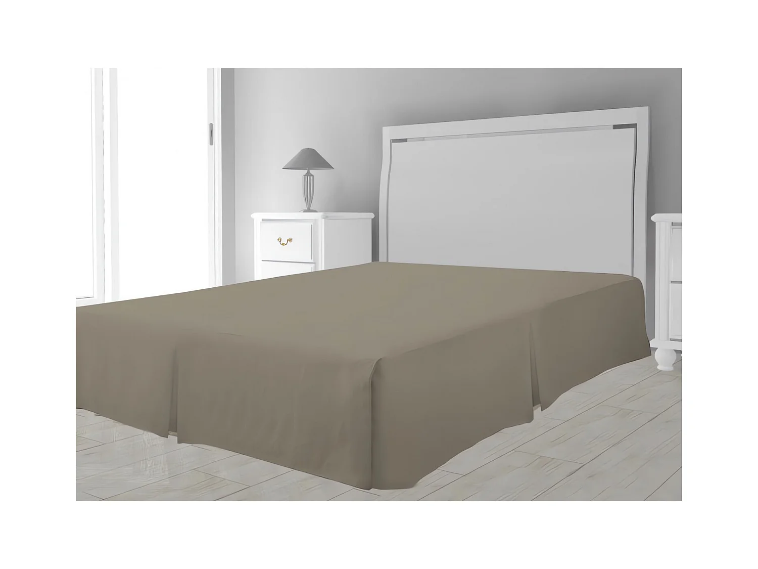 Funda de somier de microfibra 160x200 cm taupe