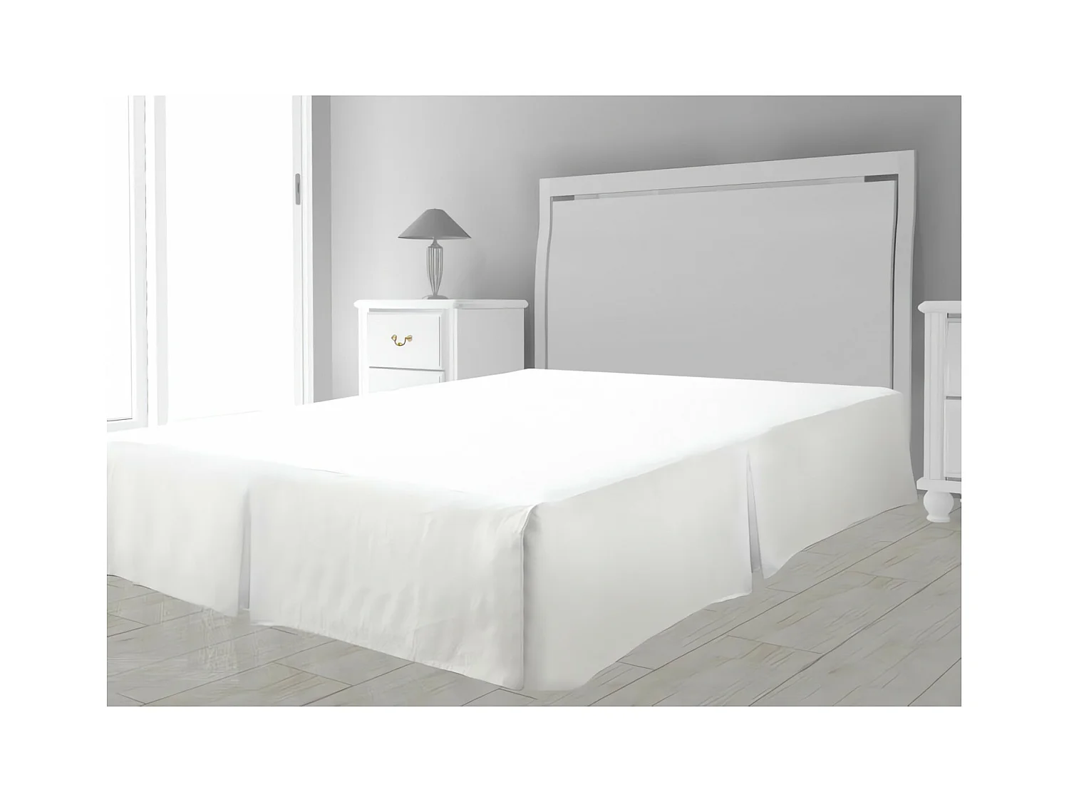 Cache sommier microfibre 140x190 cm blanc