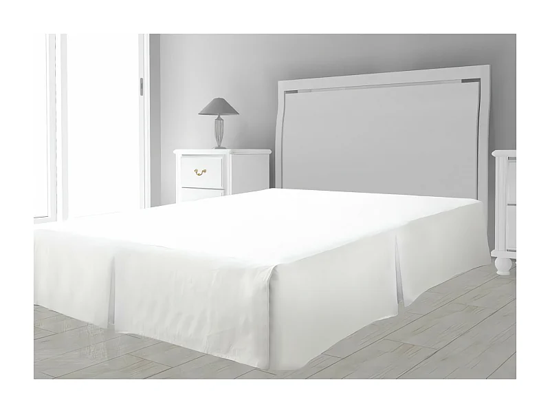 Cache sommier microfibre 140x190 cm blanc