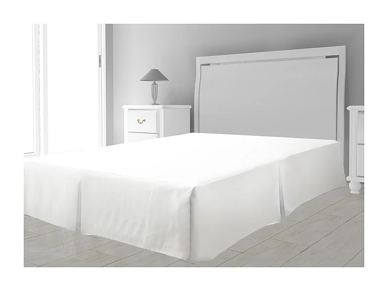 Cache sommier microfibre 90x190 cm blanc