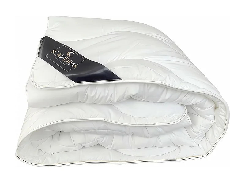 Couette blanche en coton 140X200 cm THERMOREGULANTE, par Scandina. Fabrication française.