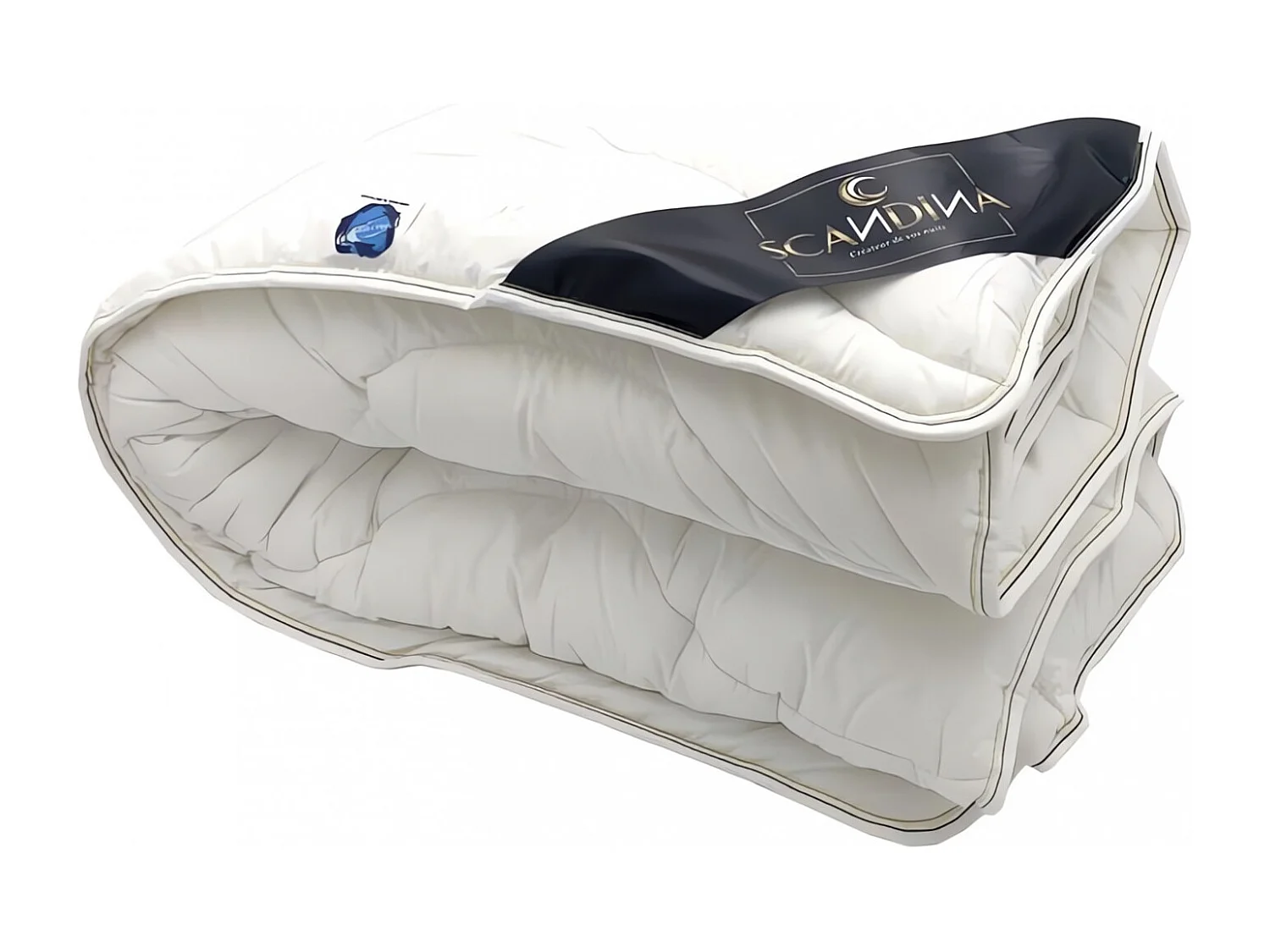 Couette blanche 240x220 cm COTON BIO, par Scandina. Fabrication française.