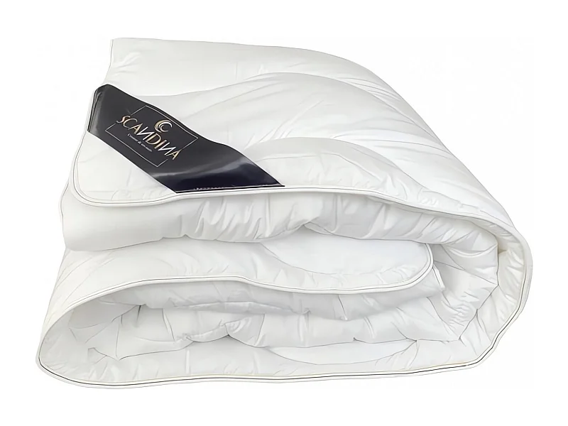 Couette blanche en coton 140x200 cm QUALITY GEL, par Scandina. Fabrication française