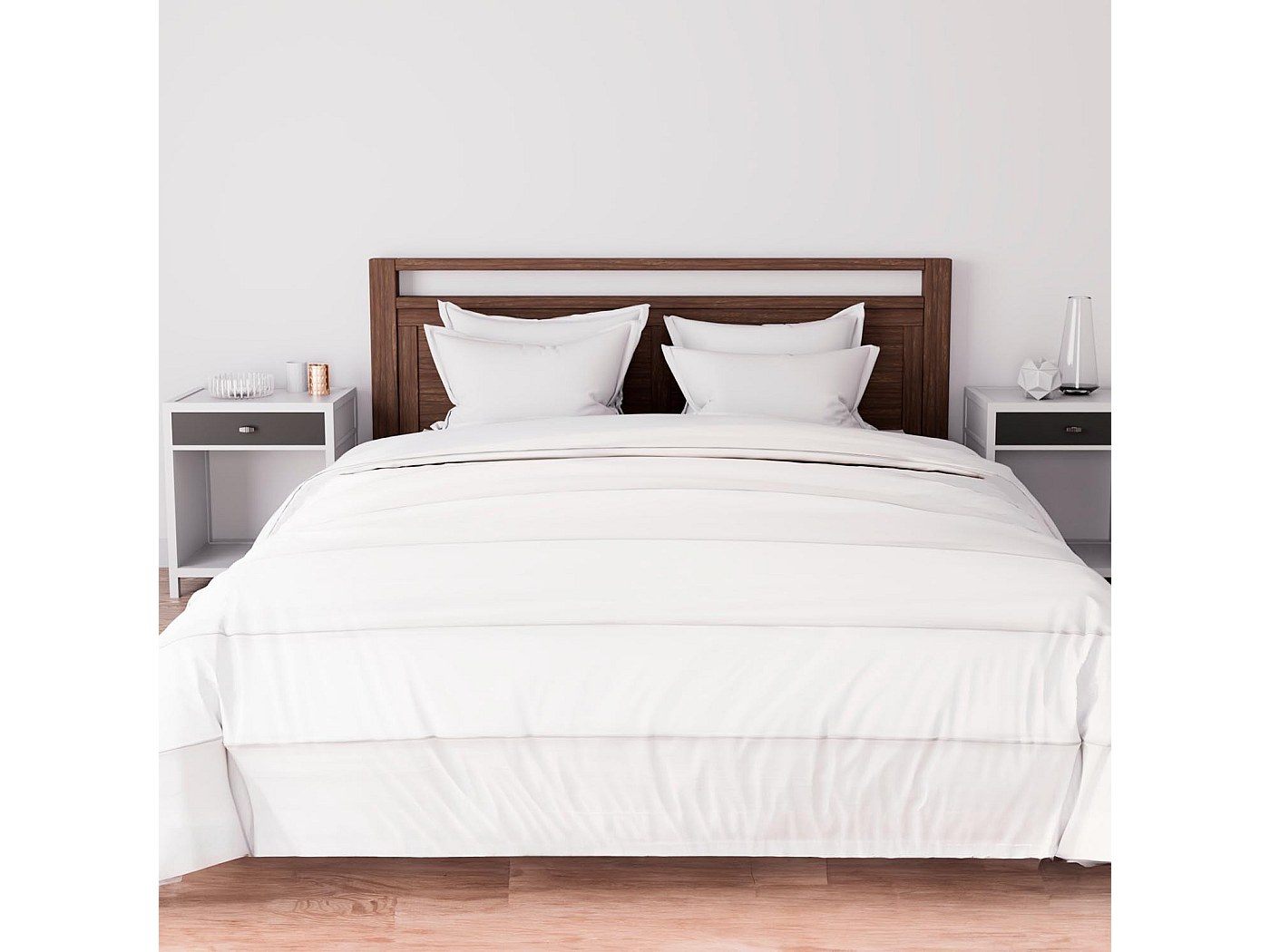 Housse de couette en coton 200x200cm - blanc