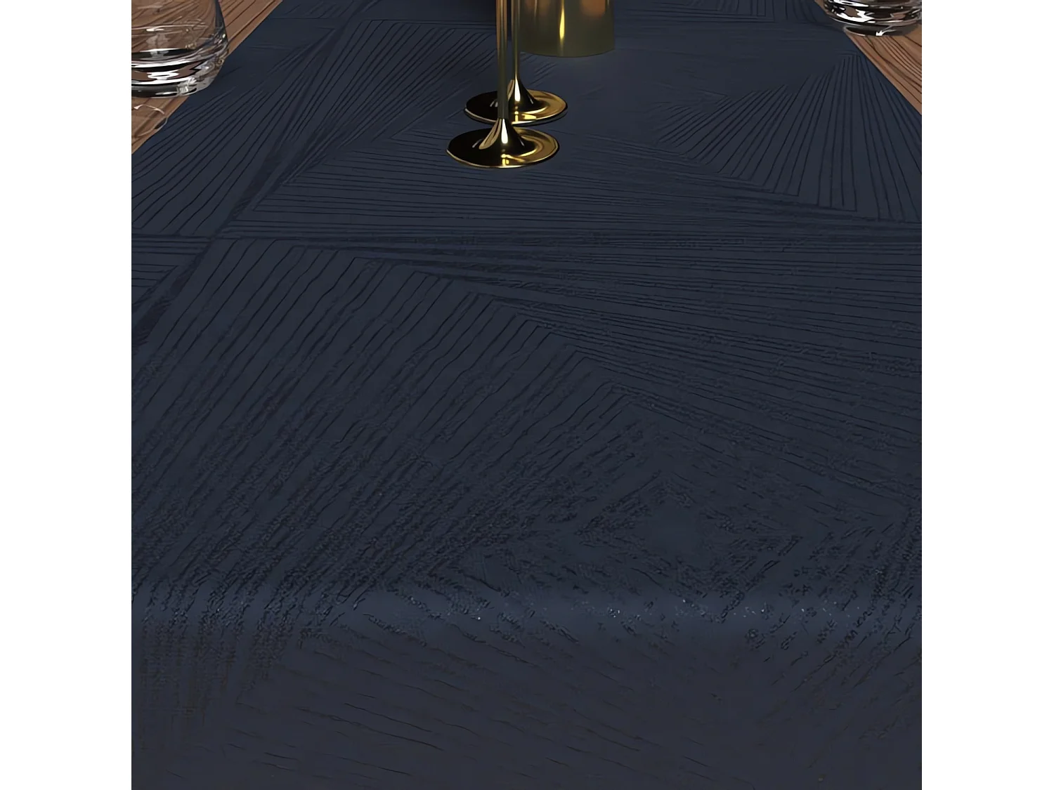 Camino de mesa 40x180 cm LUXURY azul medianoche, por Soleil d'Ocre