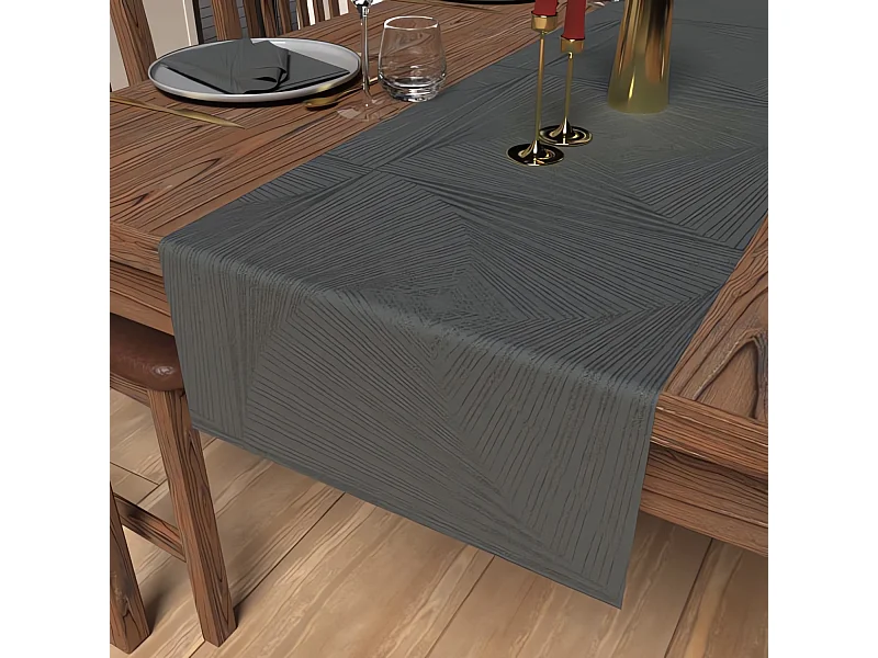 Camino de mesa 40x180 cm LUXURY gris, por Soleil d'Ocre