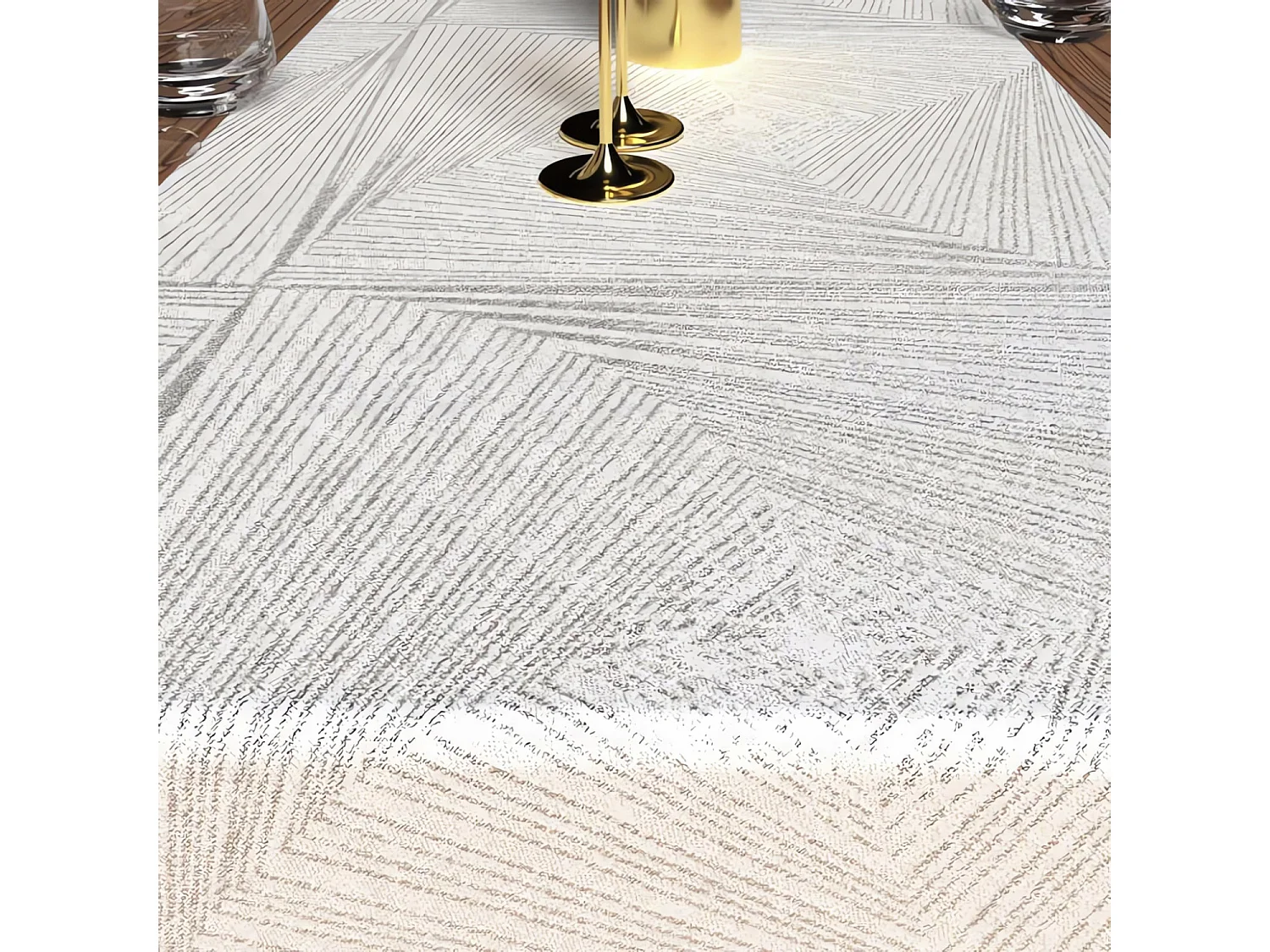 Camino de mesa 40x180 cm LUXURY blanco, de Soleil d'Ocre