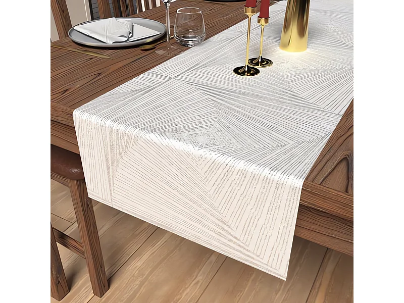 Camino de mesa 40x180 cm LUXURY blanco, de Soleil d'Ocre