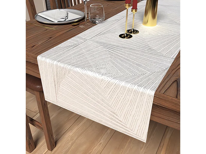 Camino de mesa 40x180 cm LUXURY blanco, por Soleil d'Ocre
