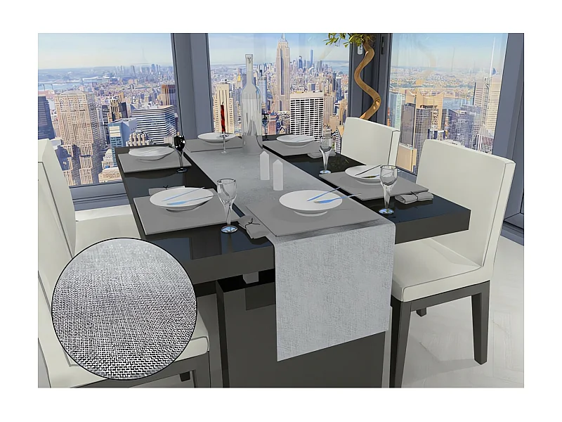 Chemin de table BELLA gris, par Soleil d'ocre